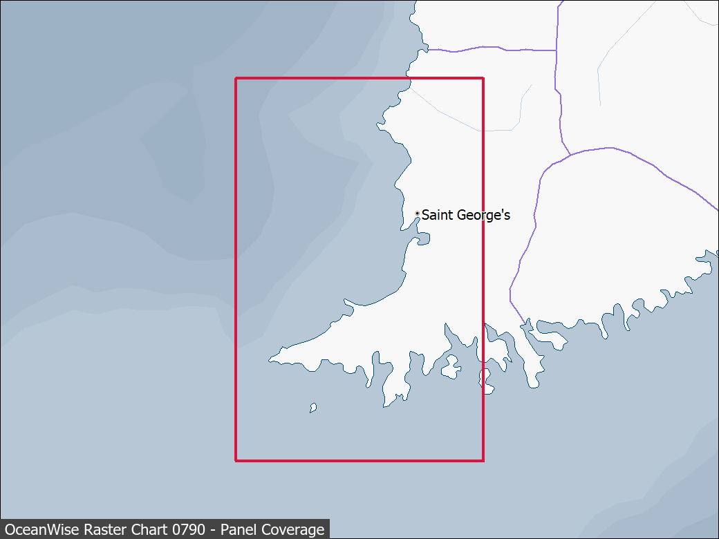 Panel coverage map for UKHO Raster Chart 0790