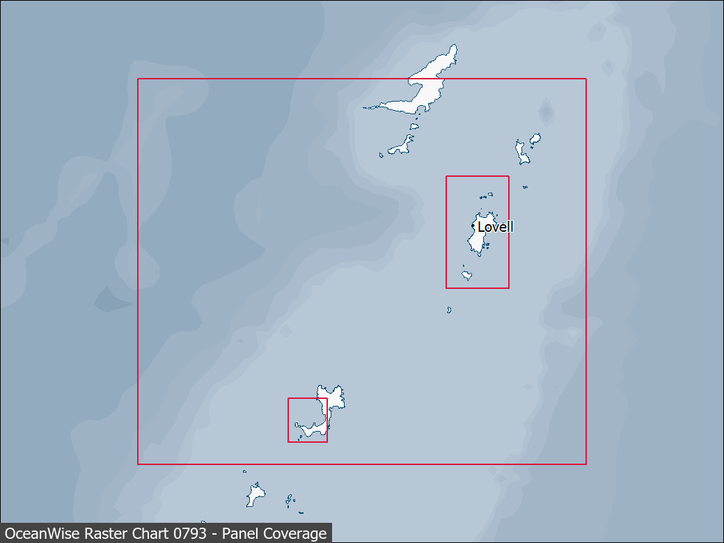 Panel coverage map for UKHO Raster Chart 0793