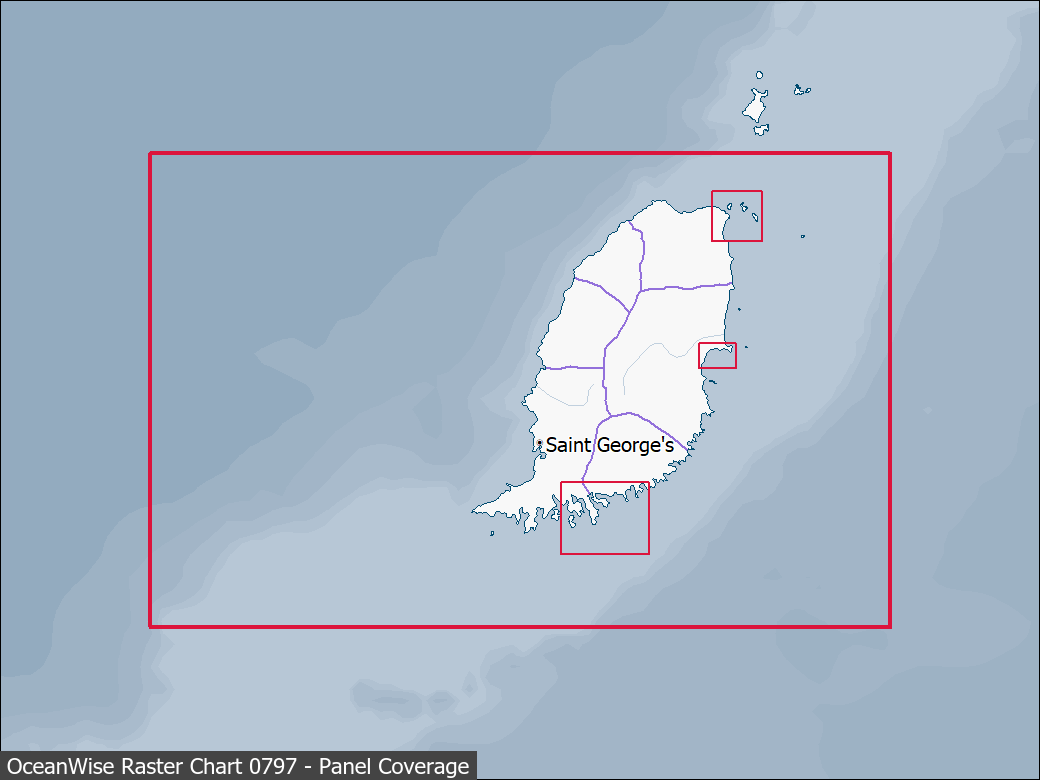 Panel coverage map for UKHO Raster Chart 0797