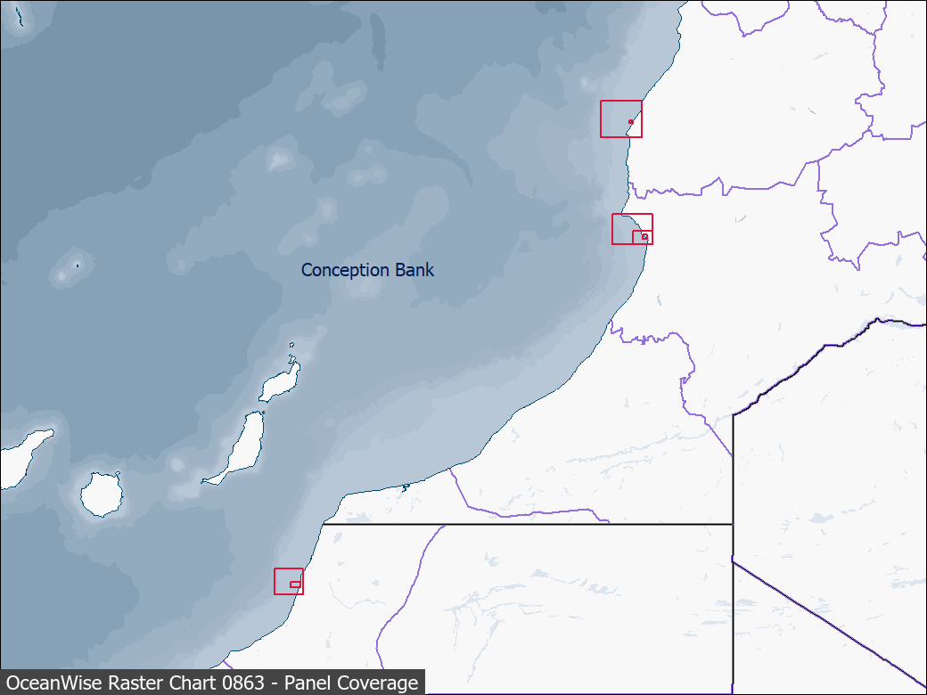 Panel coverage map for UKHO Raster Chart 0863