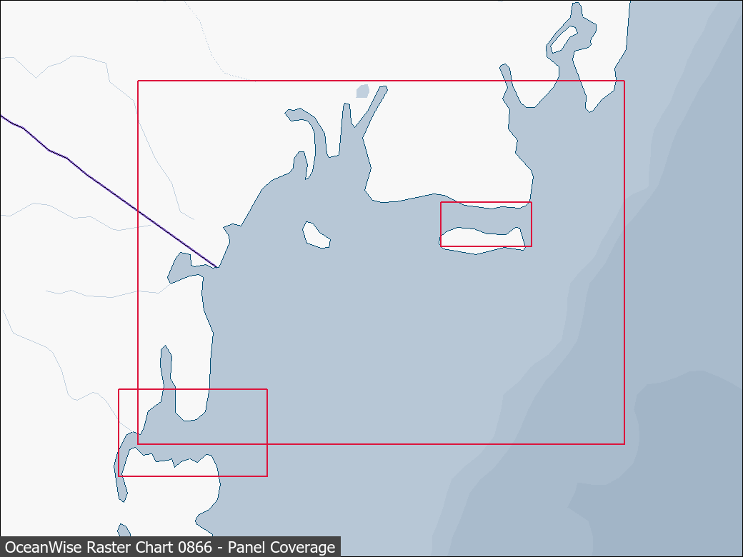 Panel coverage map for UKHO Raster Chart 0866