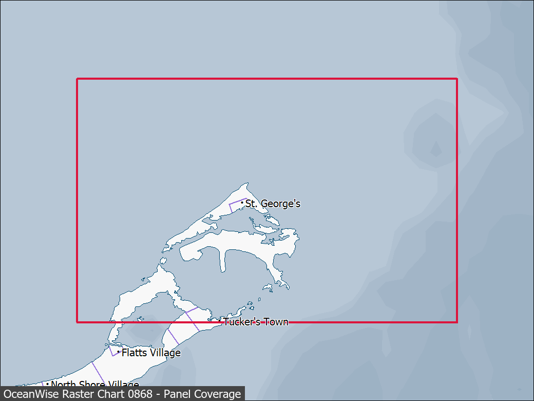 Panel coverage map for UKHO Raster Chart 0868