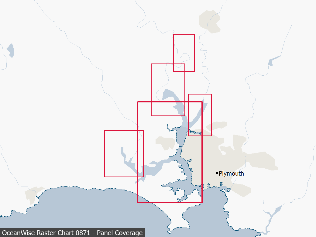 Panel coverage map for UKHO Raster Chart 0871