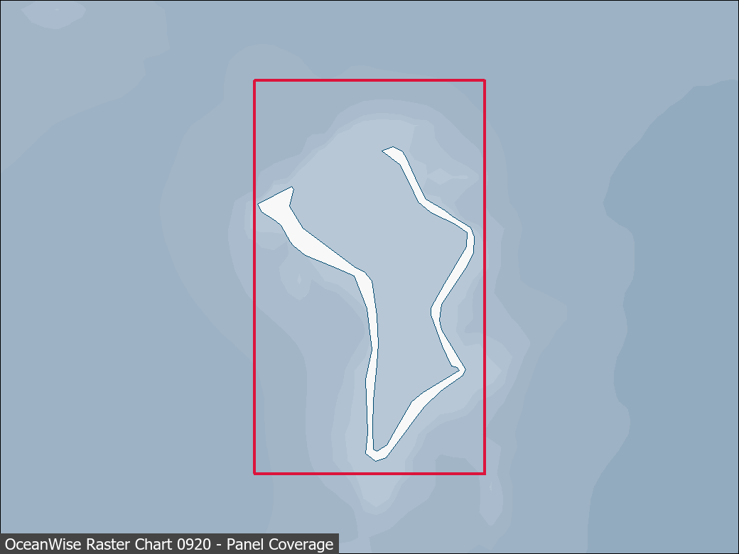 Panel coverage map for UKHO Raster Chart 0920