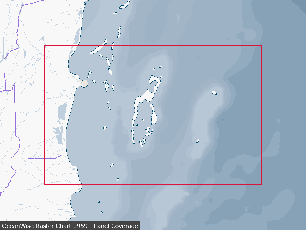 Panel coverage map for UKHO Raster Chart 0959