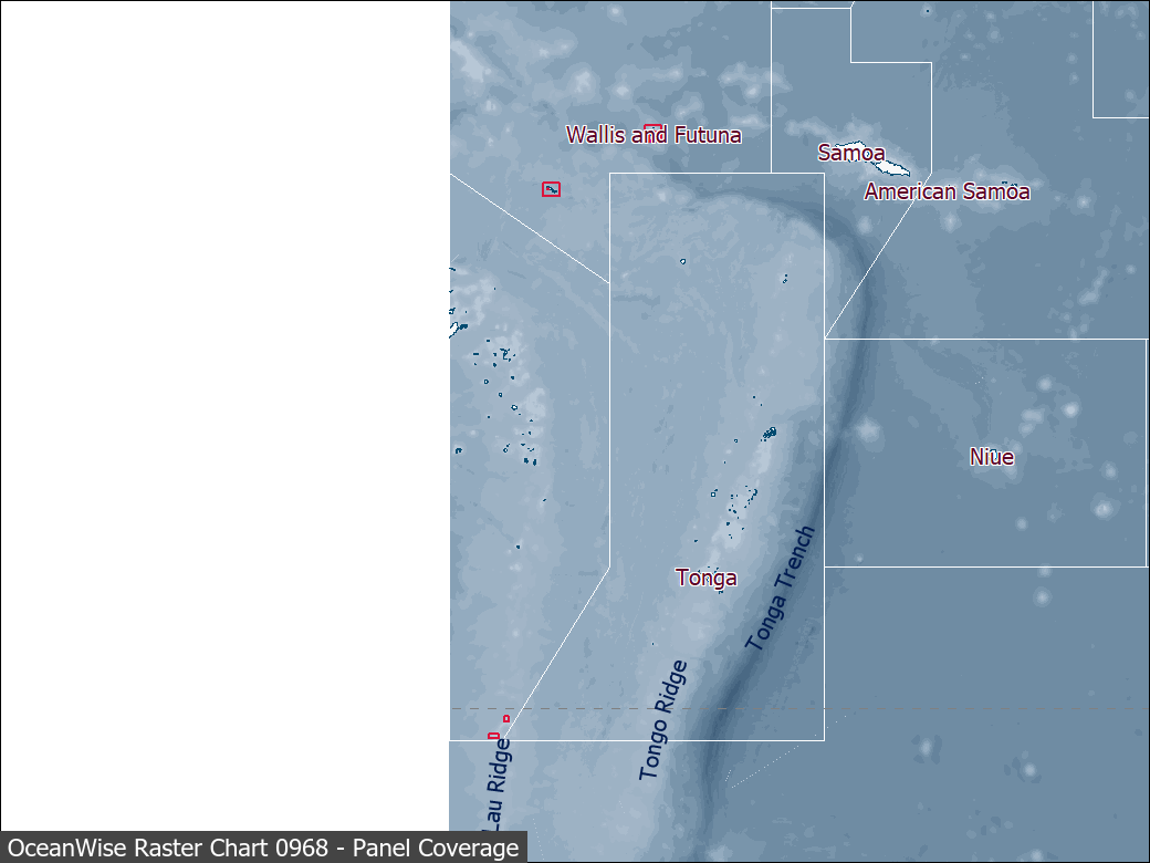 Panel coverage map for UKHO Raster Chart 0968