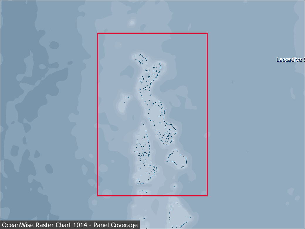 Panel coverage map for UKHO Raster Chart 1014