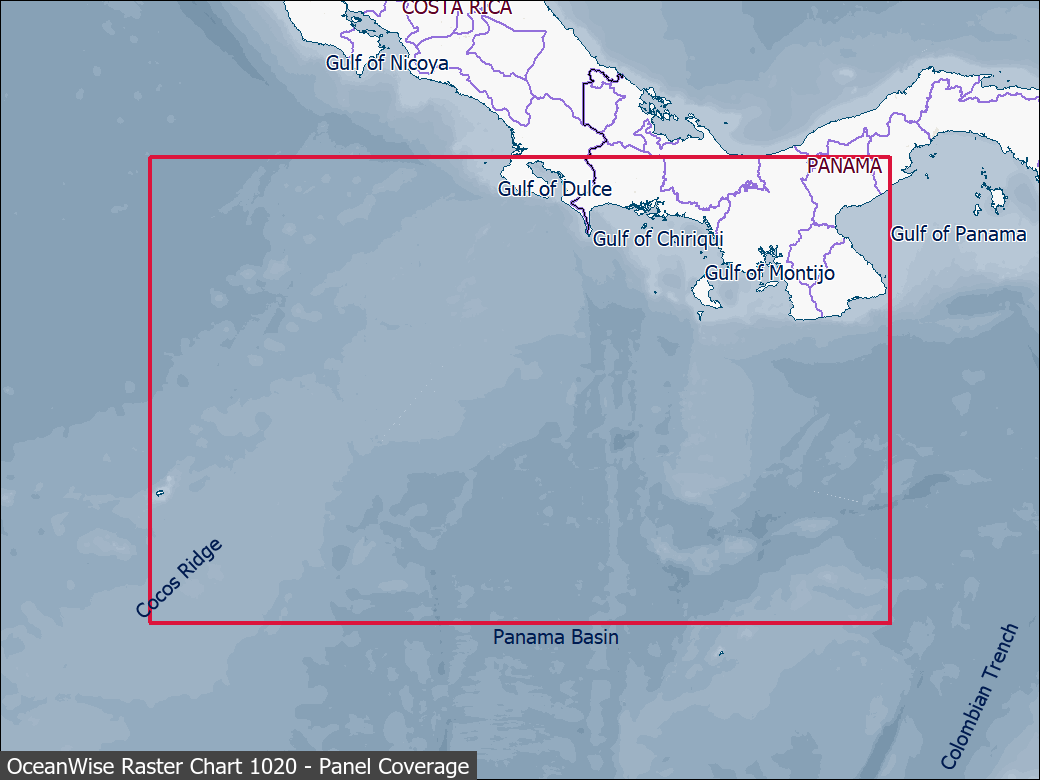 Panel coverage map for UKHO Raster Chart 1020