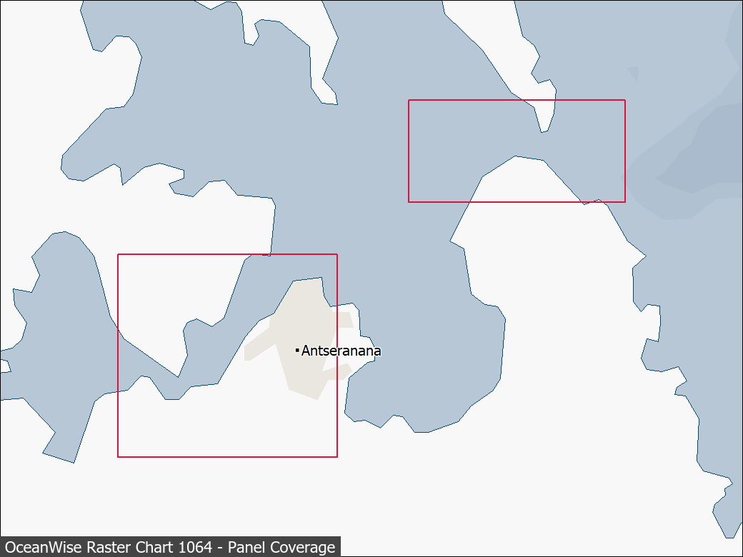 Panel coverage map for UKHO Raster Chart 1064