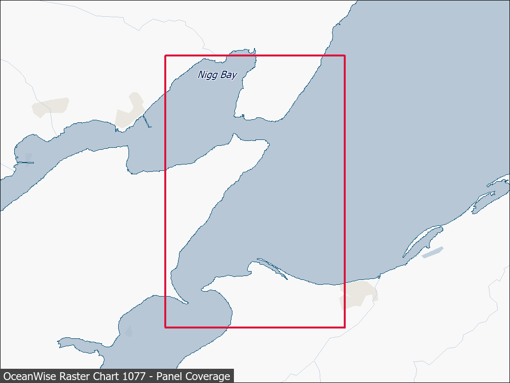 Panel coverage map for UKHO Raster Chart 1077