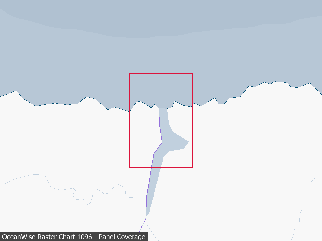 Panel coverage map for UKHO Raster Chart 1096