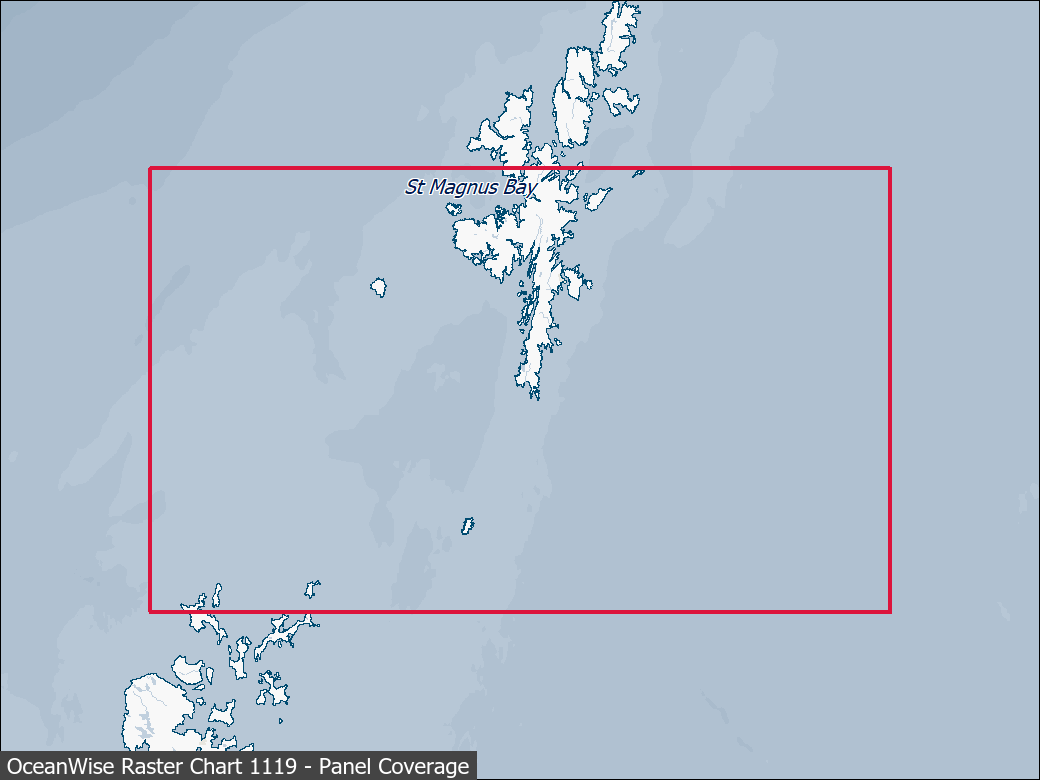 Panel coverage map for UKHO Raster Chart 1119