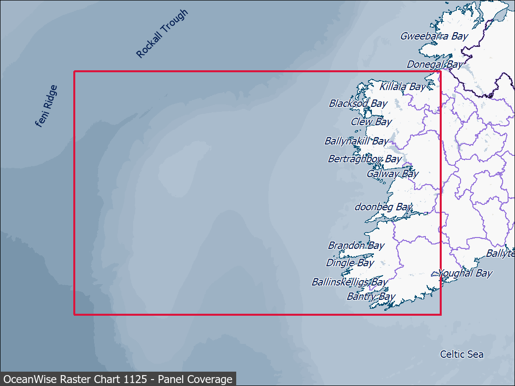 Panel coverage map for UKHO Raster Chart 1125