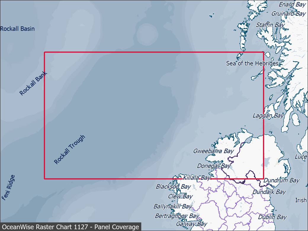 Panel coverage map for UKHO Raster Chart 1127