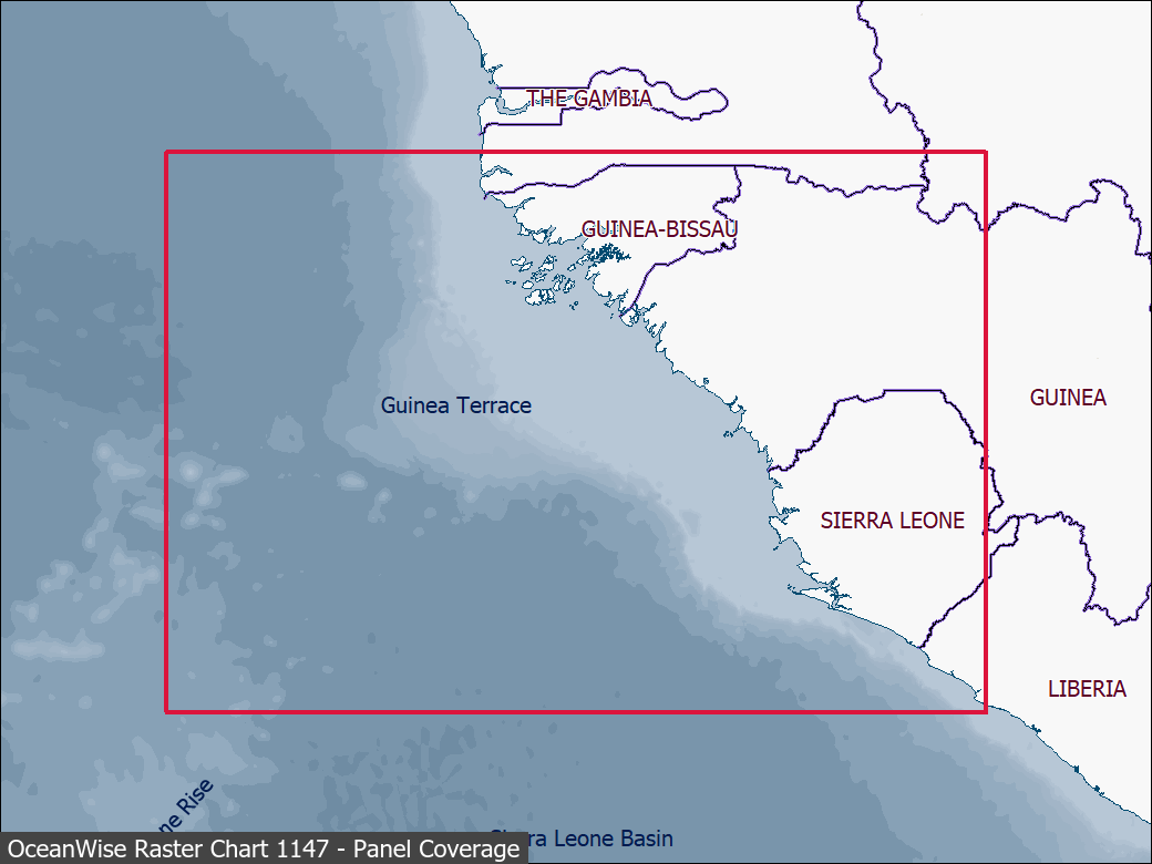 Panel coverage map for UKHO Raster Chart 1147