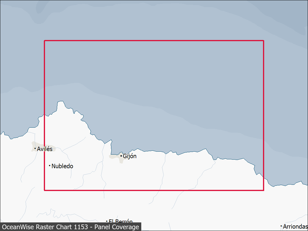 Panel coverage map for UKHO Raster Chart 1153