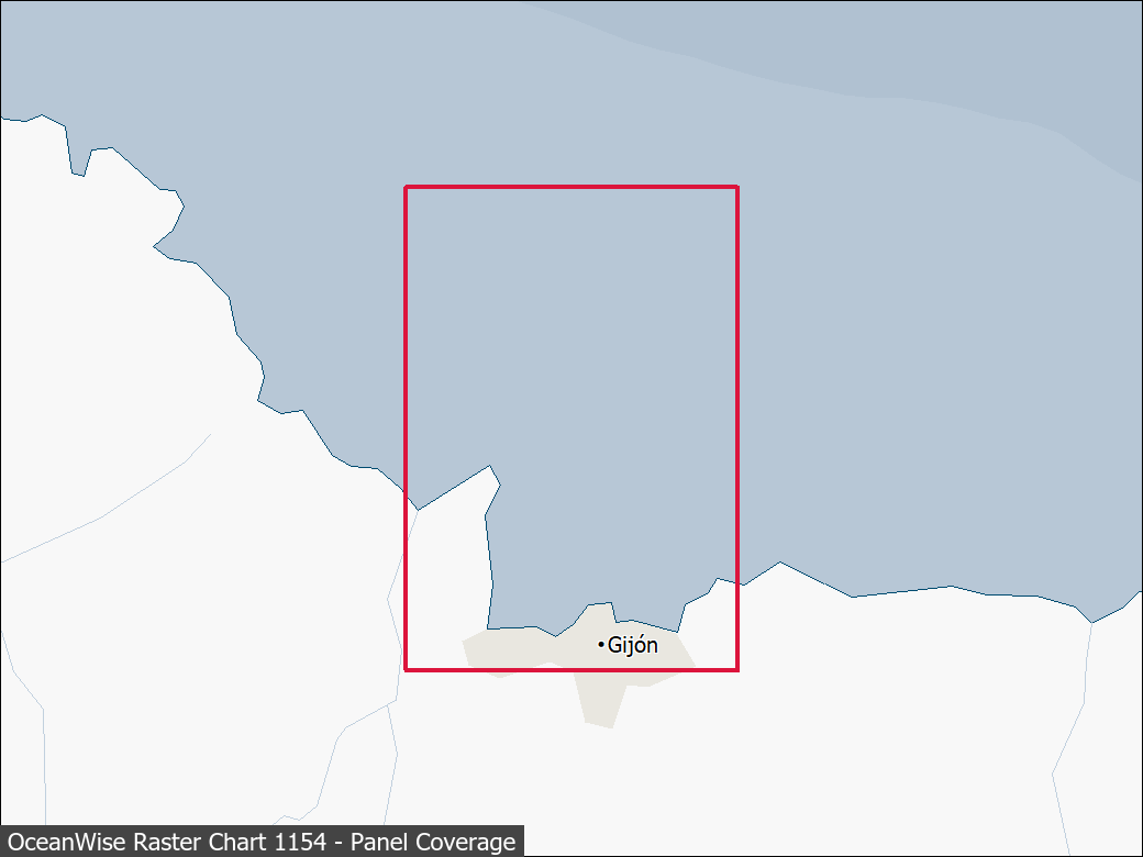 Panel coverage map for UKHO Raster Chart 1154