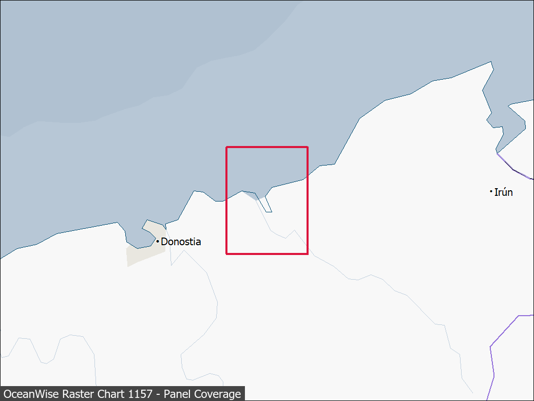 Panel coverage map for UKHO Raster Chart 1157