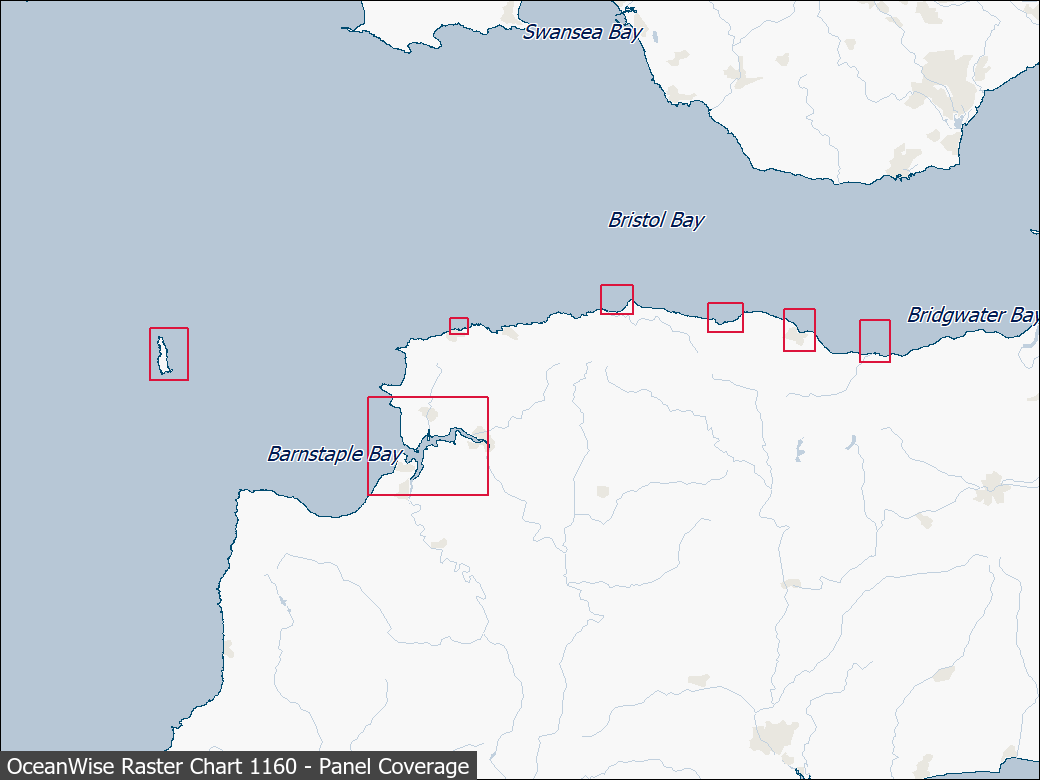 Panel coverage map for UKHO Raster Chart 1160