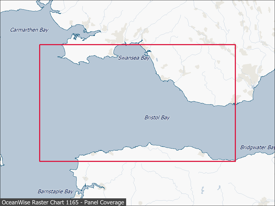 Panel coverage map for UKHO Raster Chart 1165