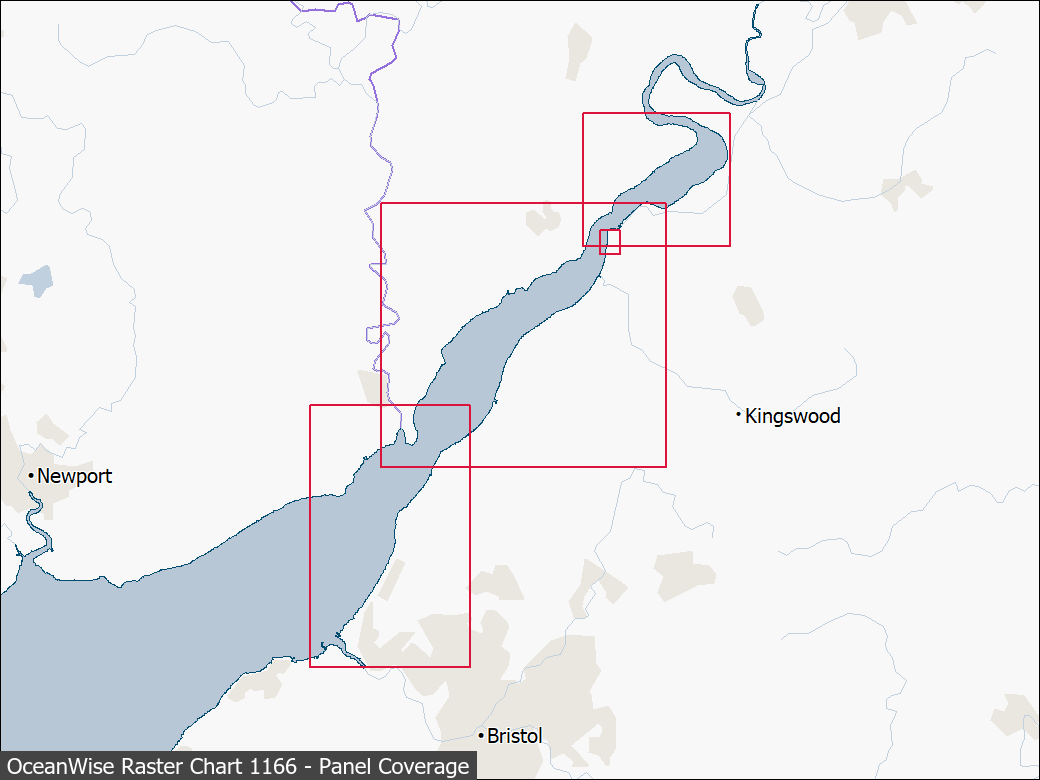 Panel coverage map for UKHO Raster Chart 1166