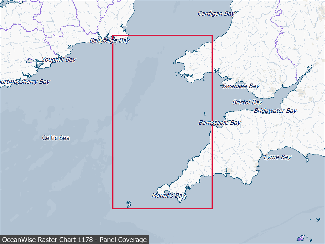 Panel coverage map for UKHO Raster Chart 1178