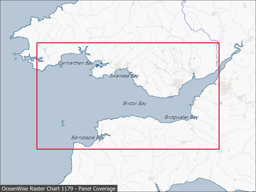 Panel coverage map for UKHO Raster Chart 1179