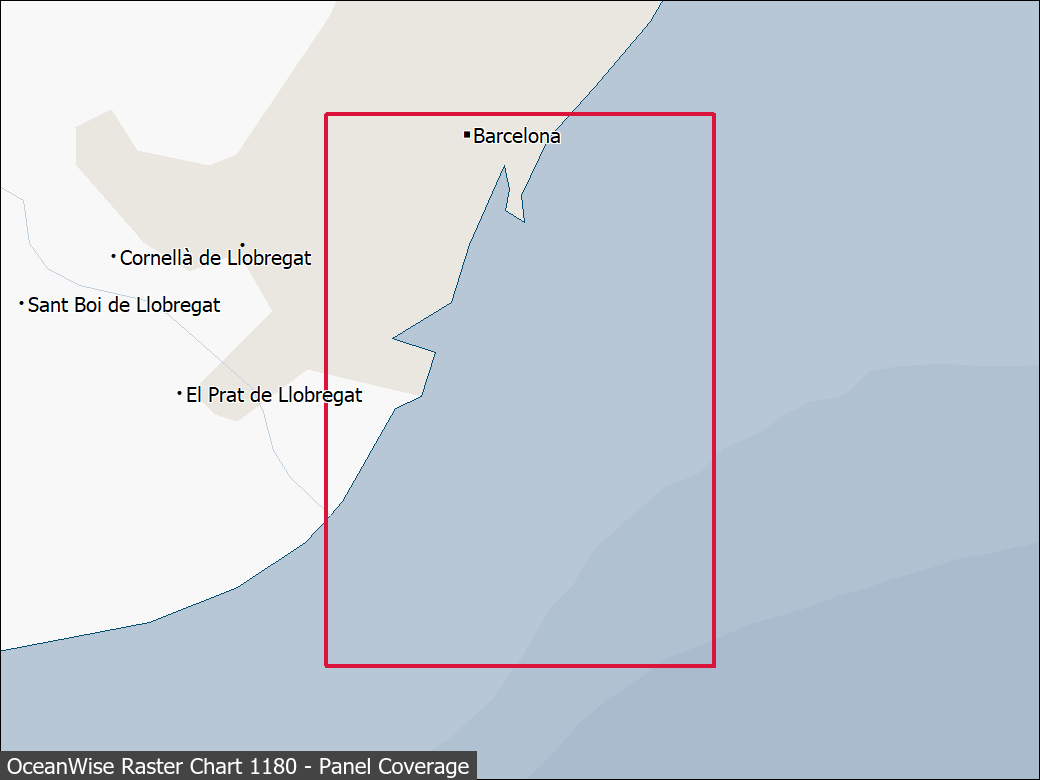 Panel coverage map for UKHO Raster Chart 1180