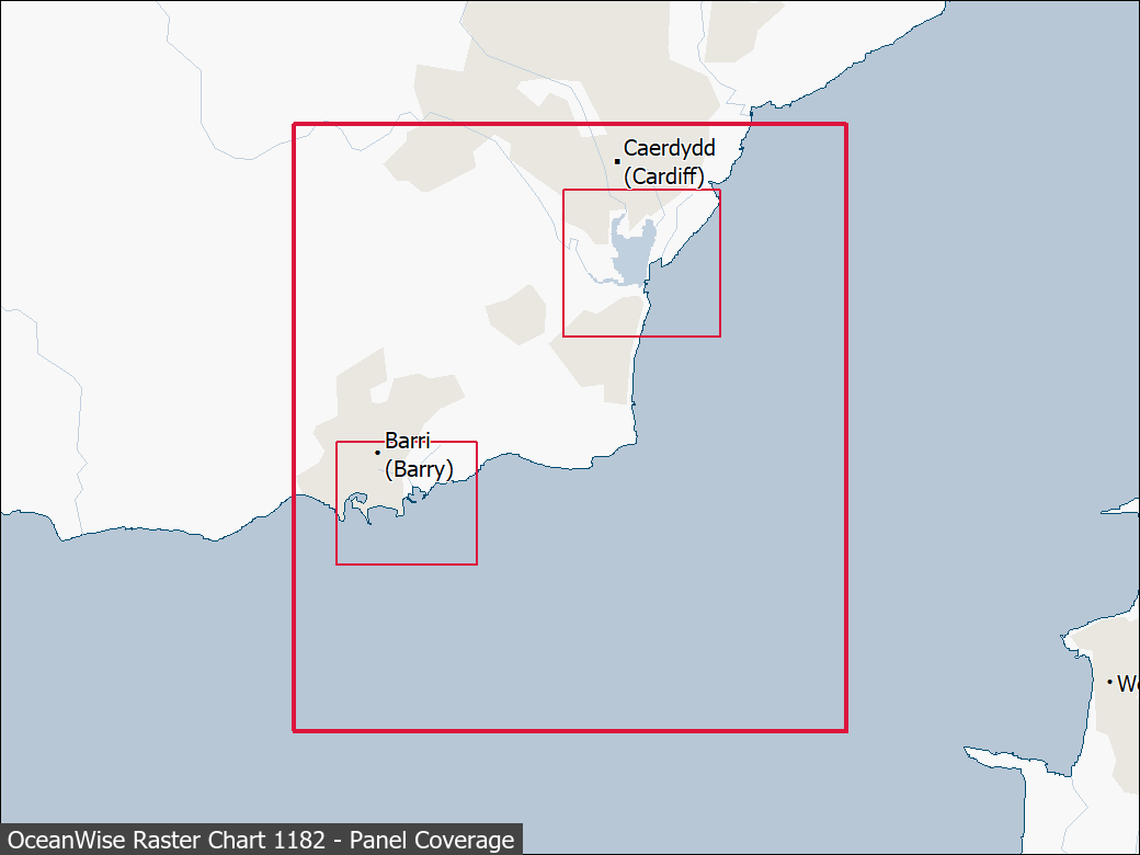 Panel coverage map for UKHO Raster Chart 1182