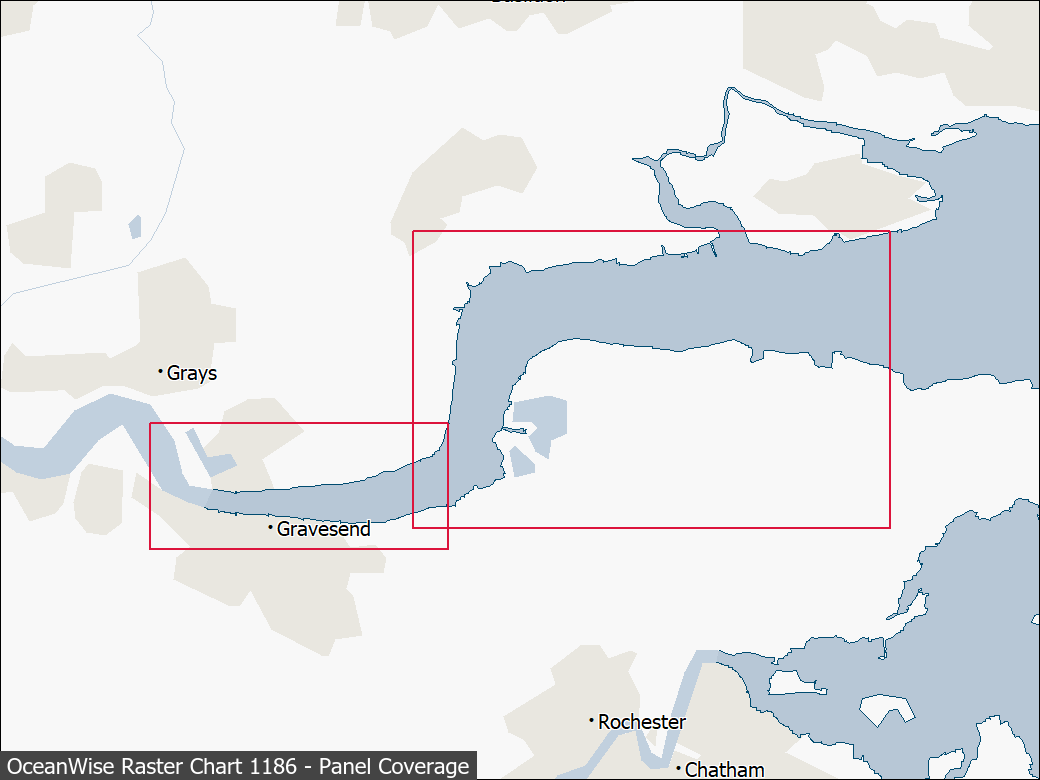 Panel coverage map for UKHO Raster Chart 1186