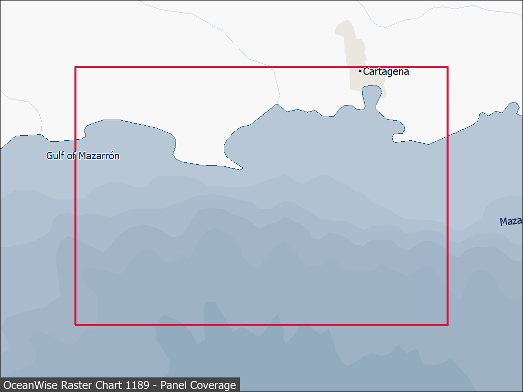 Panel coverage map for UKHO Raster Chart 1189