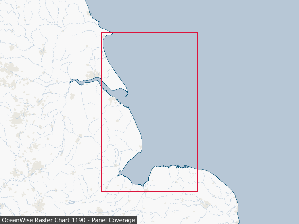 Panel coverage map for UKHO Raster Chart 1190