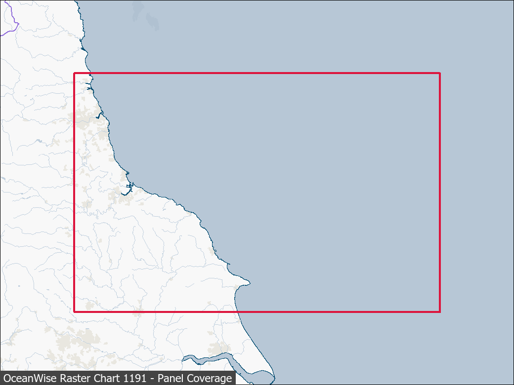 Panel coverage map for UKHO Raster Chart 1191