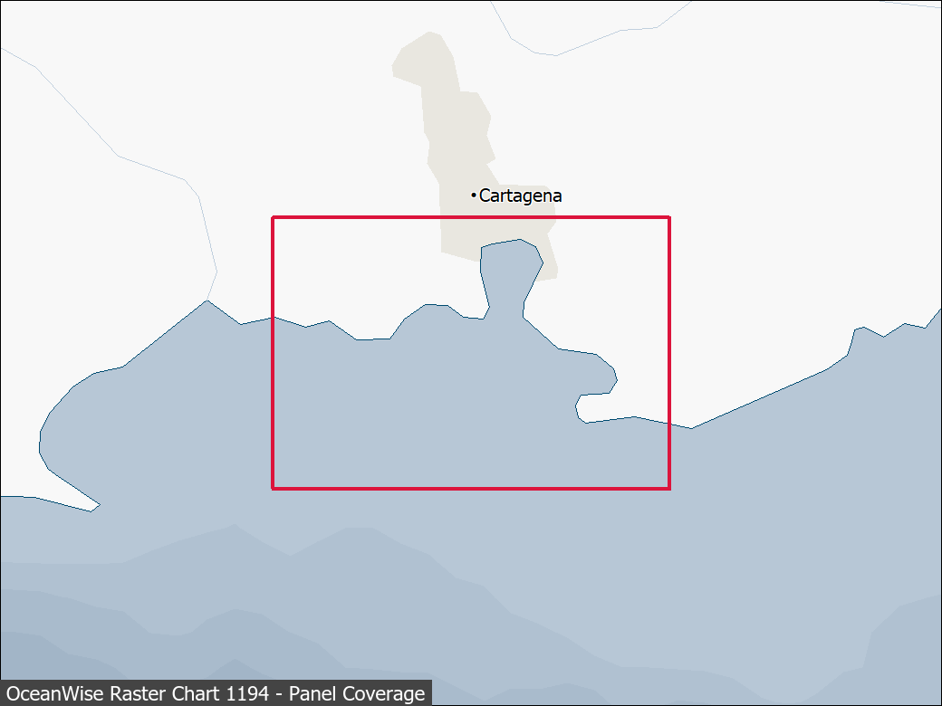 Panel coverage map for UKHO Raster Chart 1194