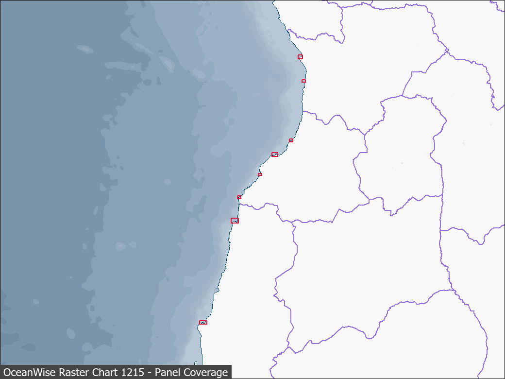 Panel coverage map for UKHO Raster Chart 1215