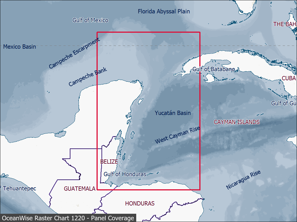 Panel coverage map for UKHO Raster Chart 1220