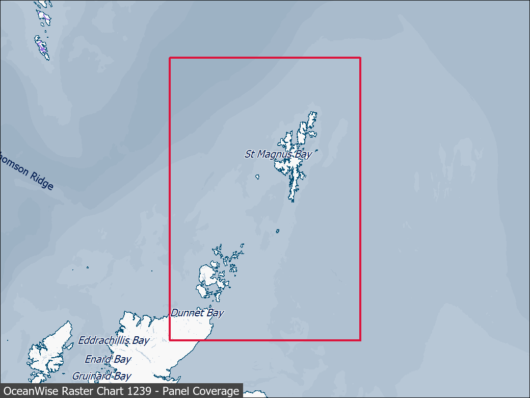 Panel coverage map for UKHO Raster Chart 1239