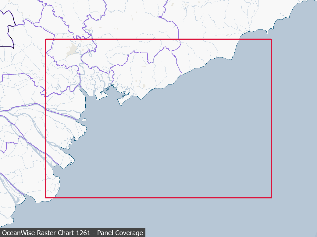 Panel coverage map for UKHO Raster Chart 1261