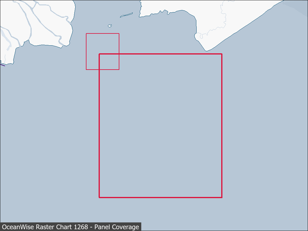 Panel coverage map for UKHO Raster Chart 1268