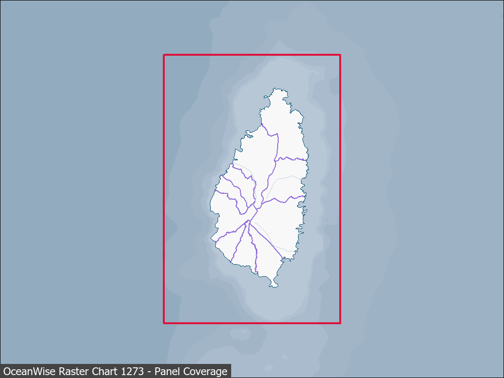 Panel coverage map for UKHO Raster Chart 1273