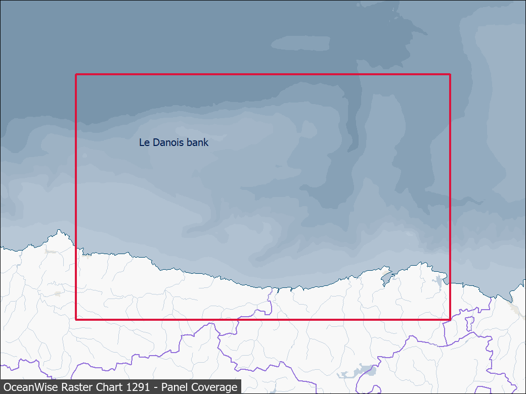 Panel coverage map for UKHO Raster Chart 1291