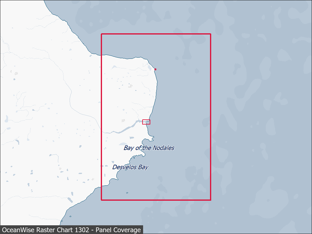 Panel coverage map for UKHO Raster Chart 1302