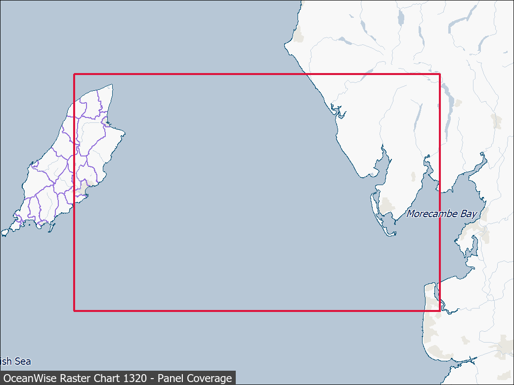 Panel coverage map for UKHO Raster Chart 1320