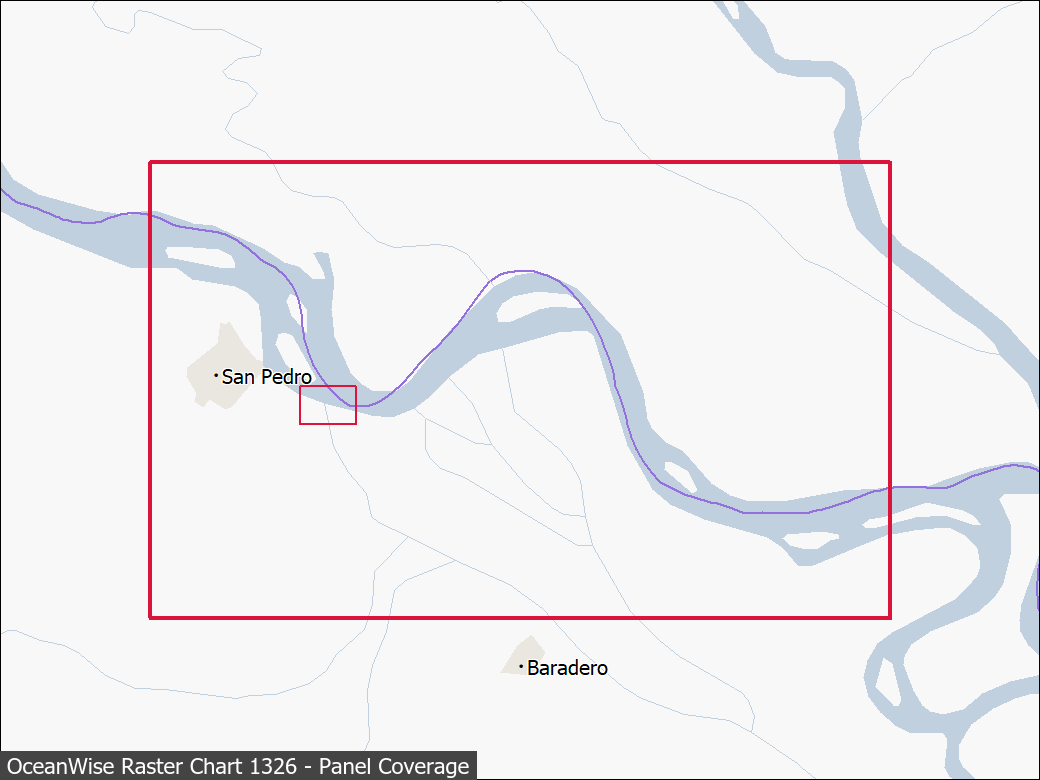 Panel coverage map for UKHO Raster Chart 1326