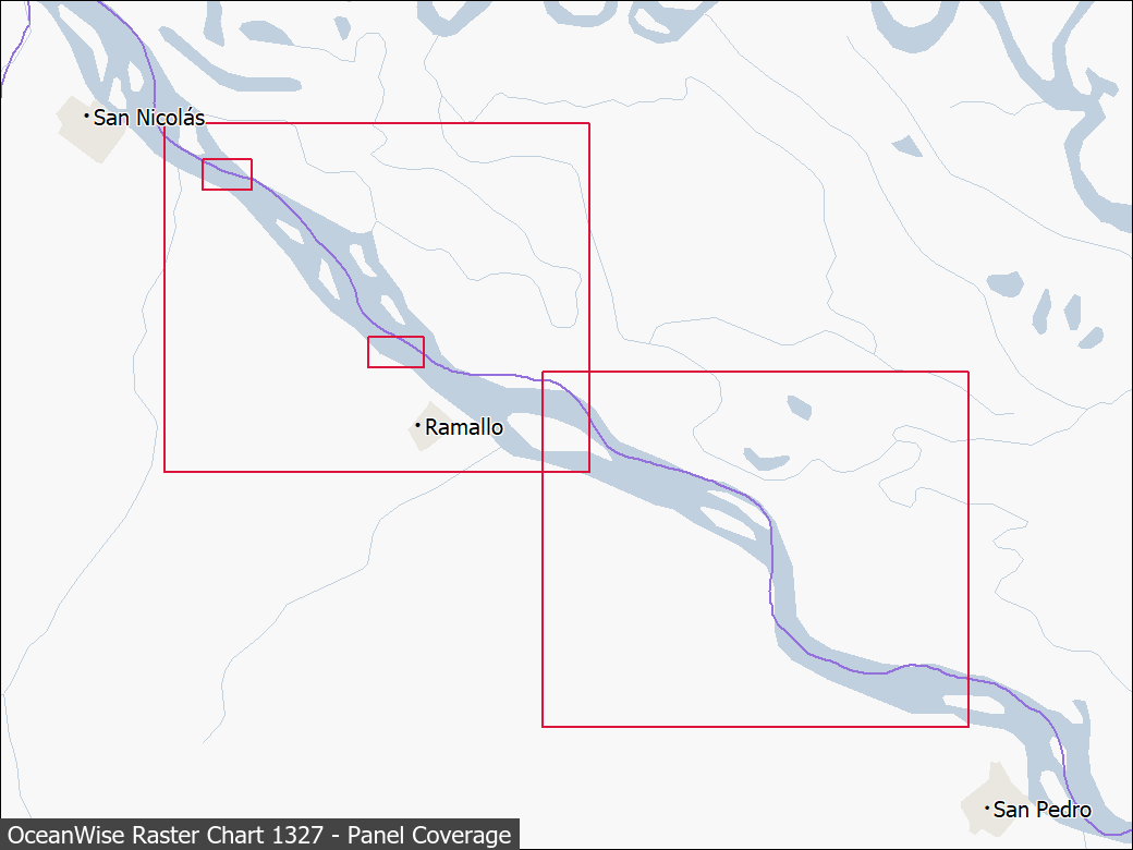 Panel coverage map for UKHO Raster Chart 1327