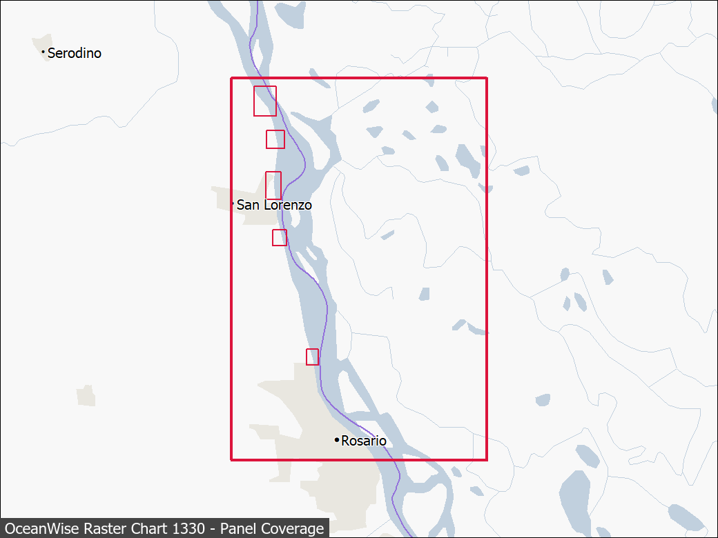 Panel coverage map for UKHO Raster Chart 1330