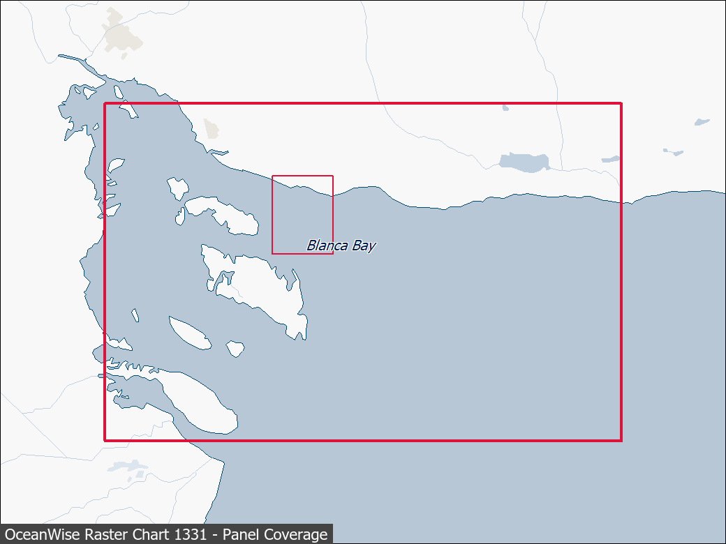 Panel coverage map for UKHO Raster Chart 1331