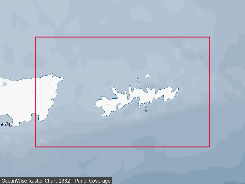 Panel coverage map for UKHO Raster Chart 1332