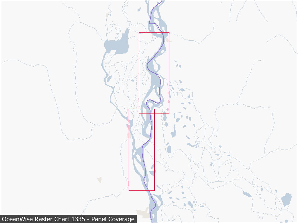 Panel coverage map for UKHO Raster Chart 1335