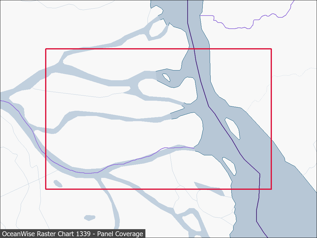 Panel coverage map for UKHO Raster Chart 1339